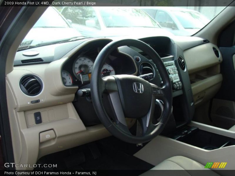 Dark Cherry Pearl / Beige 2009 Honda Pilot LX 4WD