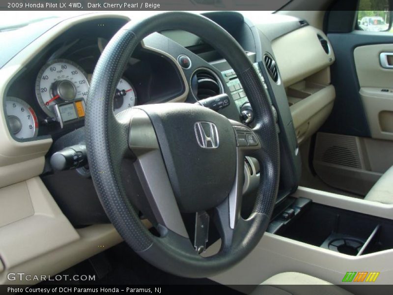 Dark Cherry Pearl / Beige 2009 Honda Pilot LX 4WD