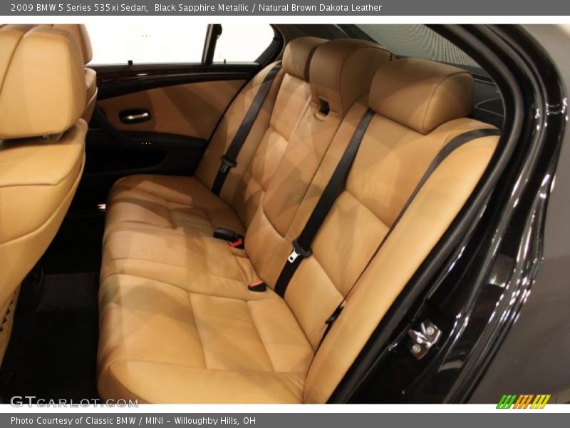 Black Sapphire Metallic / Natural Brown Dakota Leather 2009 BMW 5 Series 535xi Sedan
