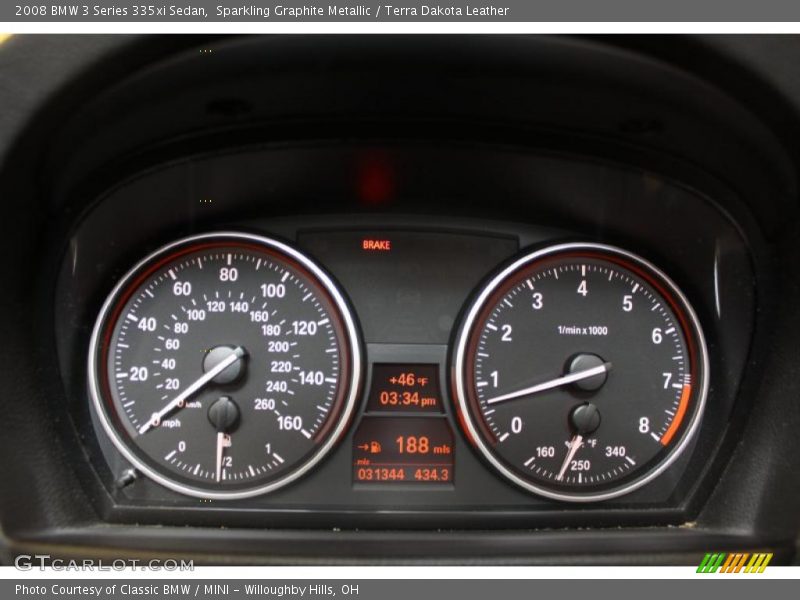 Sparkling Graphite Metallic / Terra Dakota Leather 2008 BMW 3 Series 335xi Sedan