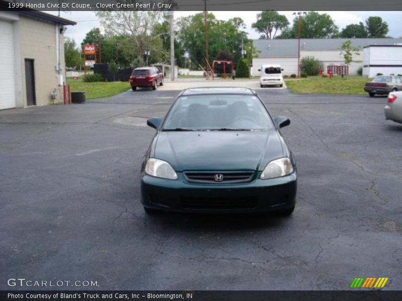 Clover Green Pearl / Gray 1999 Honda Civic EX Coupe