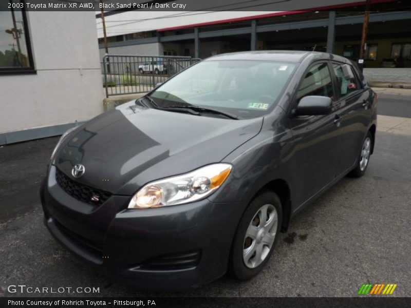 Black Sand Pearl / Dark Gray 2003 Toyota Matrix XR AWD