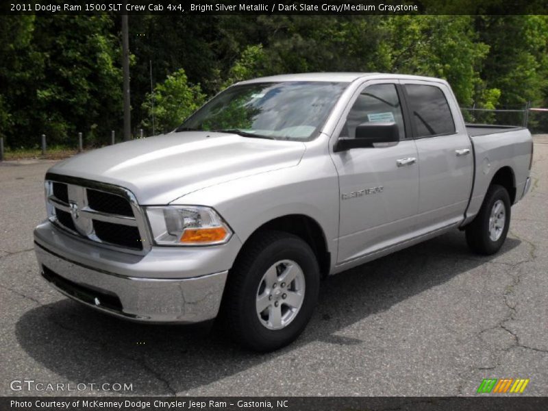 Bright Silver Metallic / Dark Slate Gray/Medium Graystone 2011 Dodge Ram 1500 SLT Crew Cab 4x4