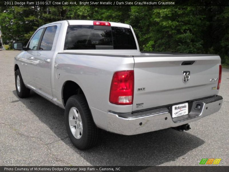 Bright Silver Metallic / Dark Slate Gray/Medium Graystone 2011 Dodge Ram 1500 SLT Crew Cab 4x4