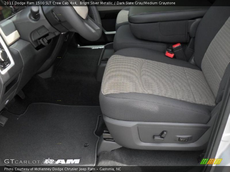 Bright Silver Metallic / Dark Slate Gray/Medium Graystone 2011 Dodge Ram 1500 SLT Crew Cab 4x4