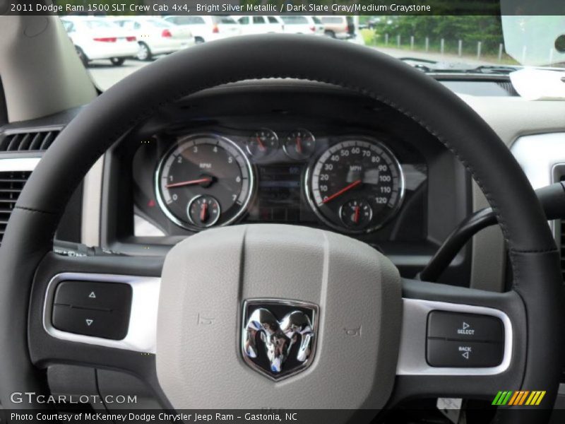 Bright Silver Metallic / Dark Slate Gray/Medium Graystone 2011 Dodge Ram 1500 SLT Crew Cab 4x4
