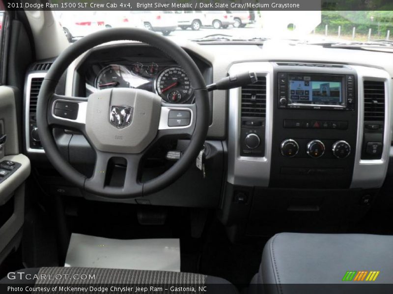 Bright Silver Metallic / Dark Slate Gray/Medium Graystone 2011 Dodge Ram 1500 SLT Crew Cab 4x4