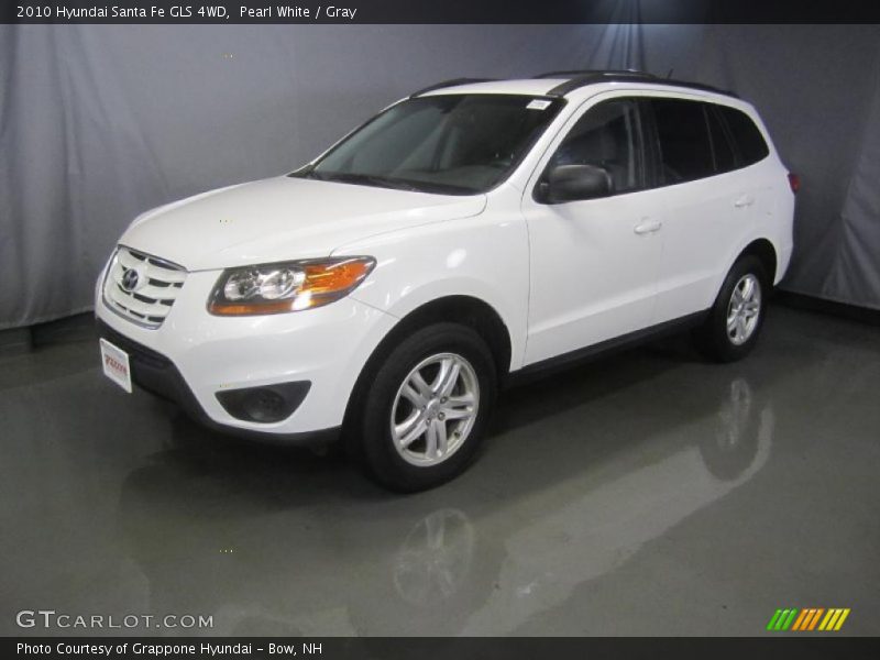 Pearl White / Gray 2010 Hyundai Santa Fe GLS 4WD