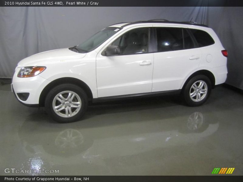 Pearl White / Gray 2010 Hyundai Santa Fe GLS 4WD