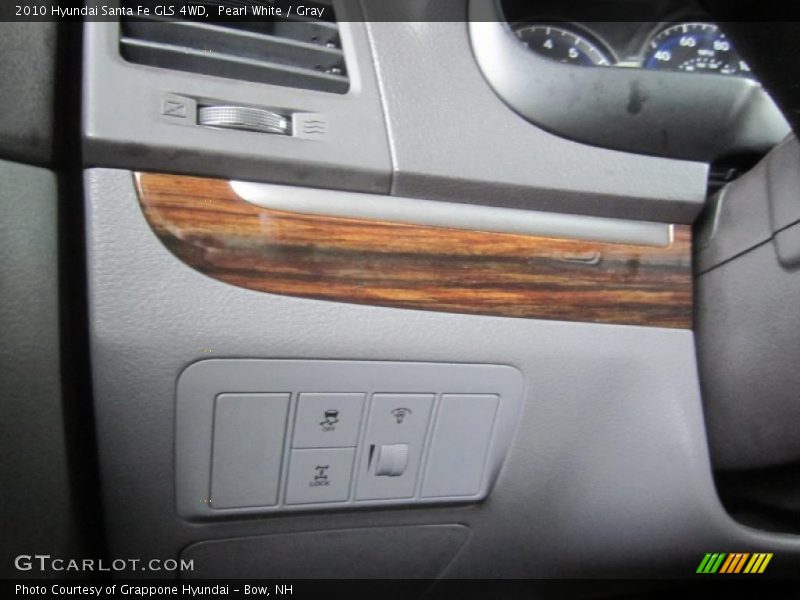 Pearl White / Gray 2010 Hyundai Santa Fe GLS 4WD