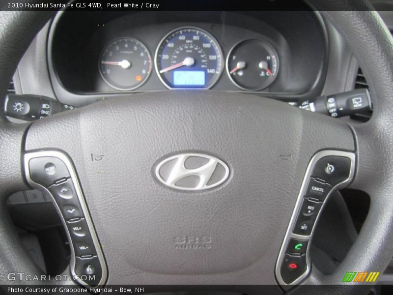 Pearl White / Gray 2010 Hyundai Santa Fe GLS 4WD