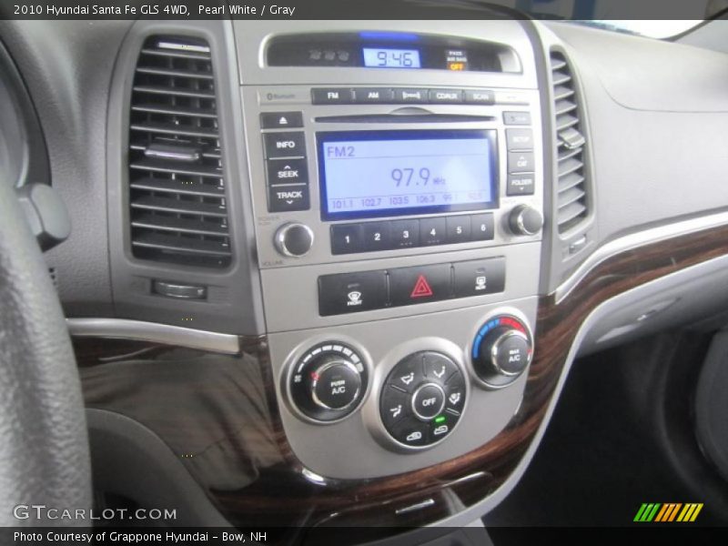 Pearl White / Gray 2010 Hyundai Santa Fe GLS 4WD