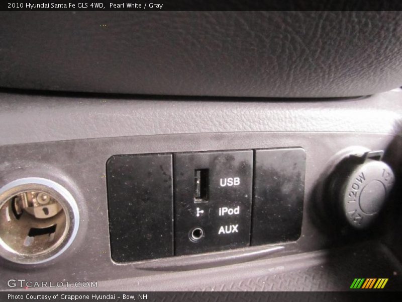 Pearl White / Gray 2010 Hyundai Santa Fe GLS 4WD