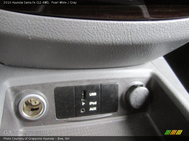 Pearl White / Gray 2010 Hyundai Santa Fe GLS 4WD