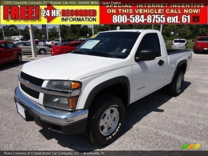 Summit White / Sport Pewter 2005 Chevrolet Colorado Z71 Regular Cab 4x4