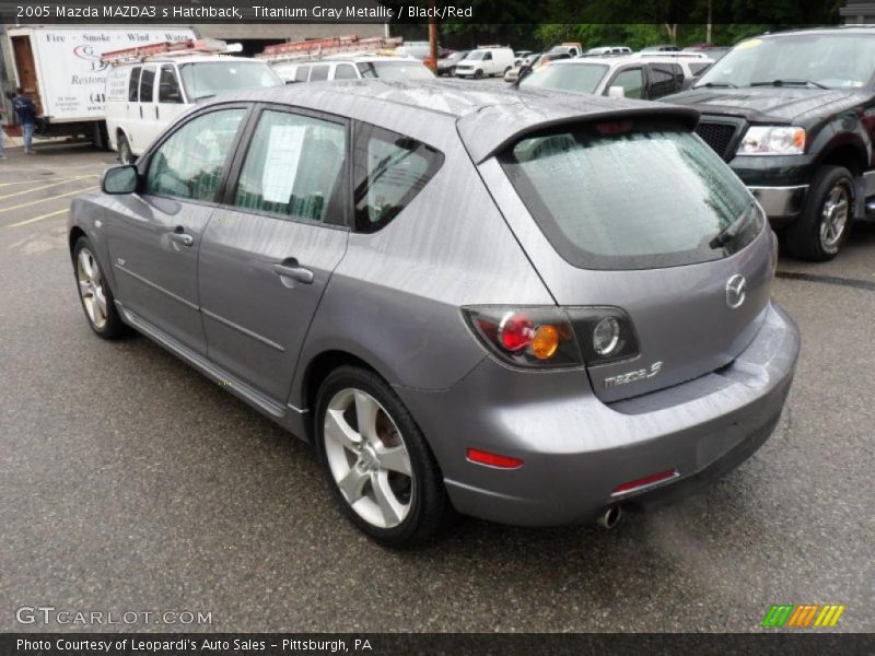 Titanium Gray Metallic / Black/Red 2005 Mazda MAZDA3 s Hatchback