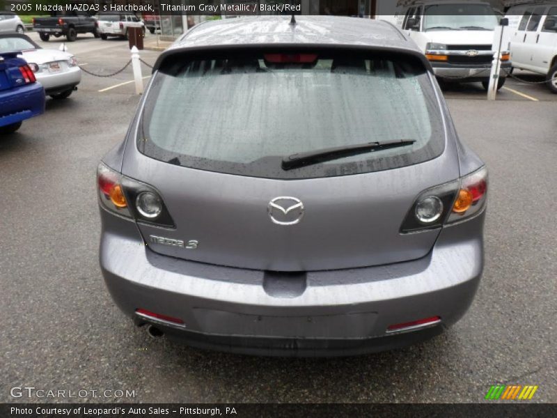 Titanium Gray Metallic / Black/Red 2005 Mazda MAZDA3 s Hatchback