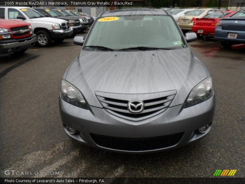 Titanium Gray Metallic / Black/Red 2005 Mazda MAZDA3 s Hatchback