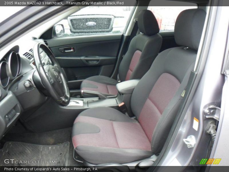 Titanium Gray Metallic / Black/Red 2005 Mazda MAZDA3 s Hatchback