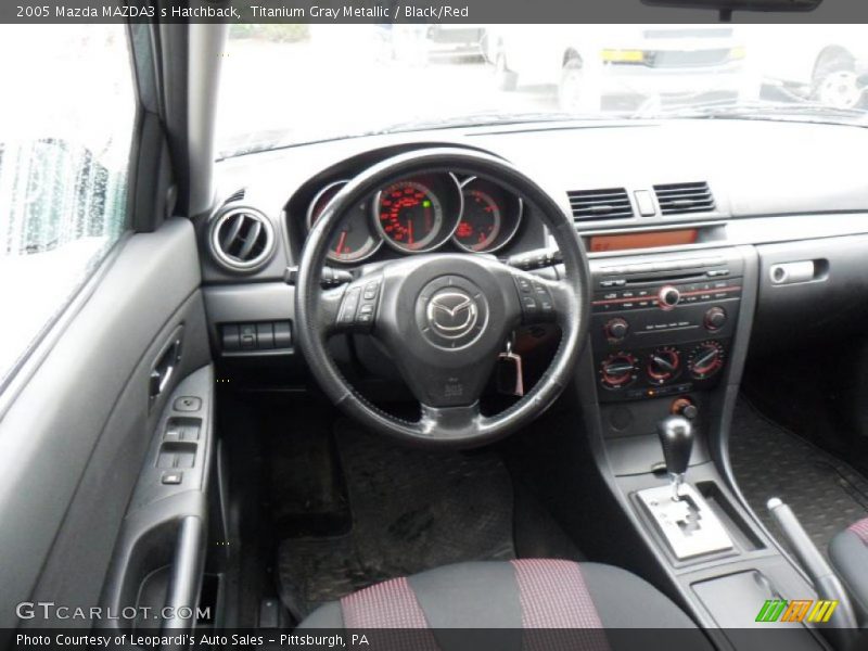 Titanium Gray Metallic / Black/Red 2005 Mazda MAZDA3 s Hatchback