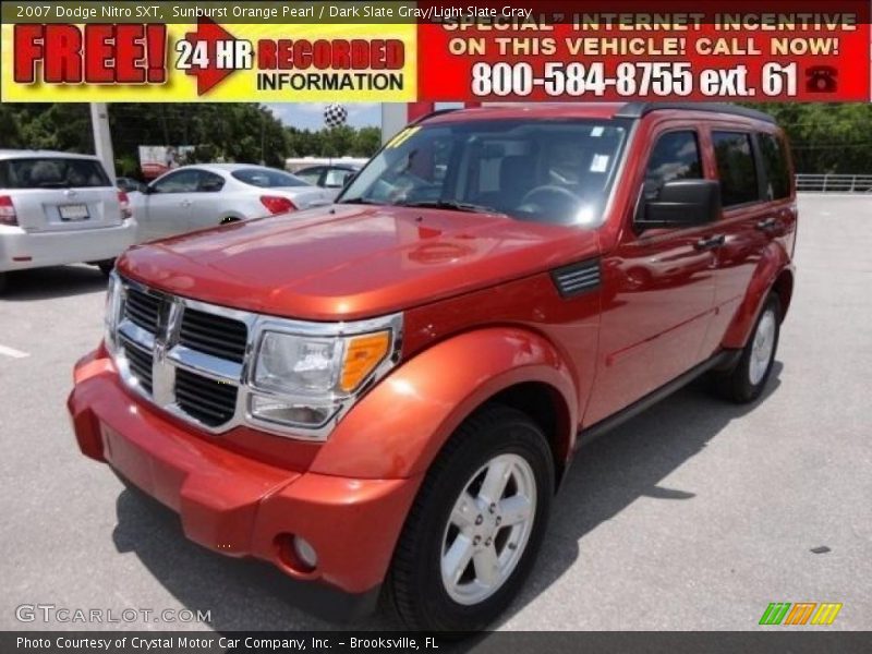 Sunburst Orange Pearl / Dark Slate Gray/Light Slate Gray 2007 Dodge Nitro SXT