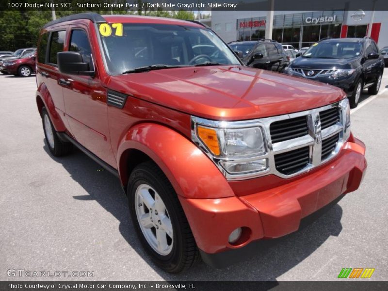 Sunburst Orange Pearl / Dark Slate Gray/Light Slate Gray 2007 Dodge Nitro SXT