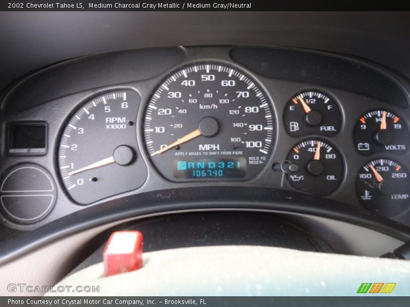 Medium Charcoal Gray Metallic / Medium Gray/Neutral 2002 Chevrolet Tahoe LS