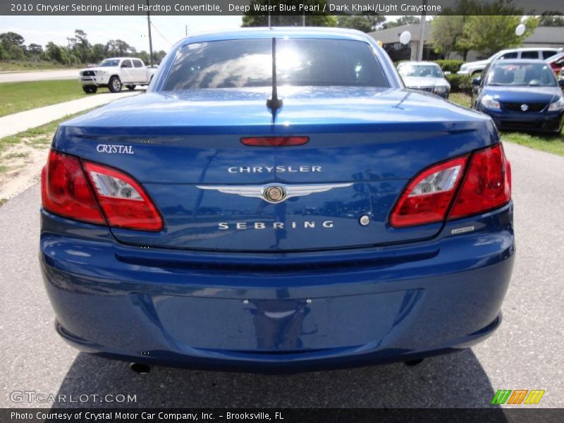 Deep Water Blue Pearl / Dark Khaki/Light Graystone 2010 Chrysler Sebring Limited Hardtop Convertible