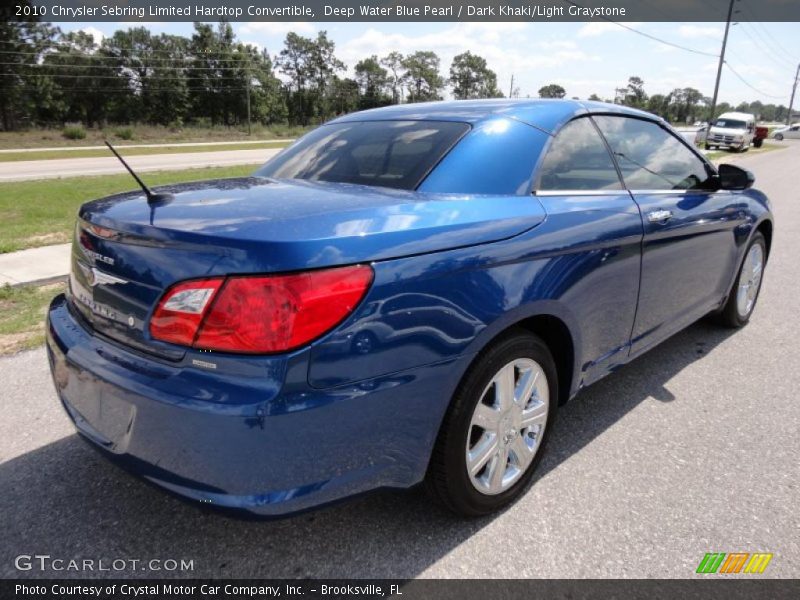 Deep Water Blue Pearl / Dark Khaki/Light Graystone 2010 Chrysler Sebring Limited Hardtop Convertible