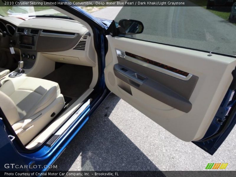 Deep Water Blue Pearl / Dark Khaki/Light Graystone 2010 Chrysler Sebring Limited Hardtop Convertible