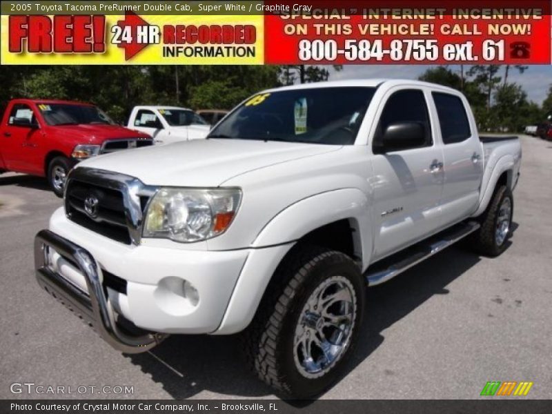 Super White / Graphite Gray 2005 Toyota Tacoma PreRunner Double Cab