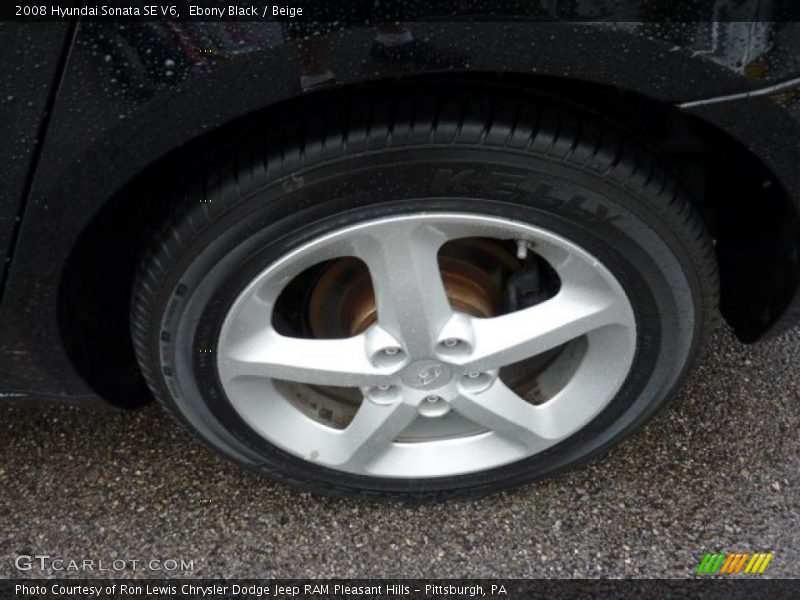 Ebony Black / Beige 2008 Hyundai Sonata SE V6