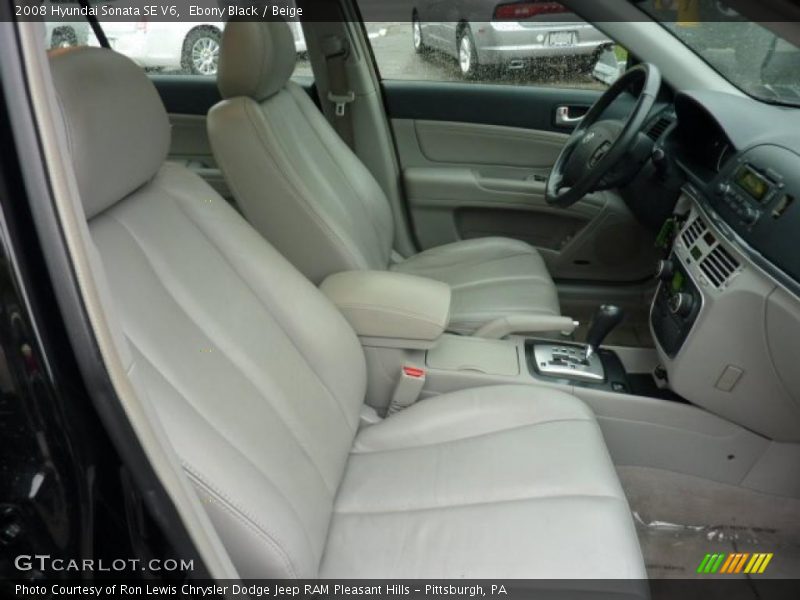 Ebony Black / Beige 2008 Hyundai Sonata SE V6