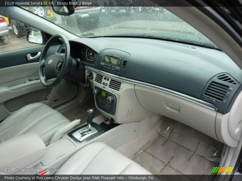 Ebony Black / Beige 2008 Hyundai Sonata SE V6
