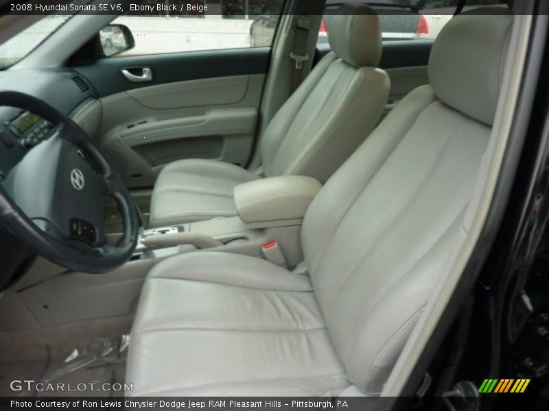 Ebony Black / Beige 2008 Hyundai Sonata SE V6