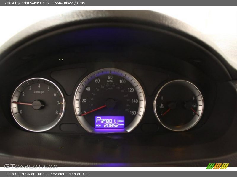 Ebony Black / Gray 2009 Hyundai Sonata GLS