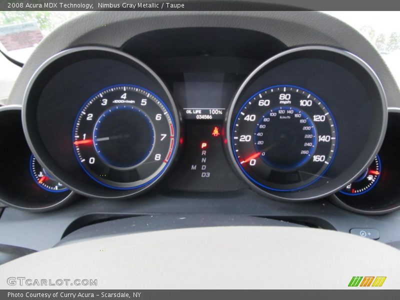 Nimbus Gray Metallic / Taupe 2008 Acura MDX Technology