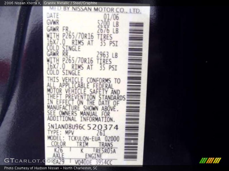 Granite Metallic / Steel/Graphite 2006 Nissan Xterra X