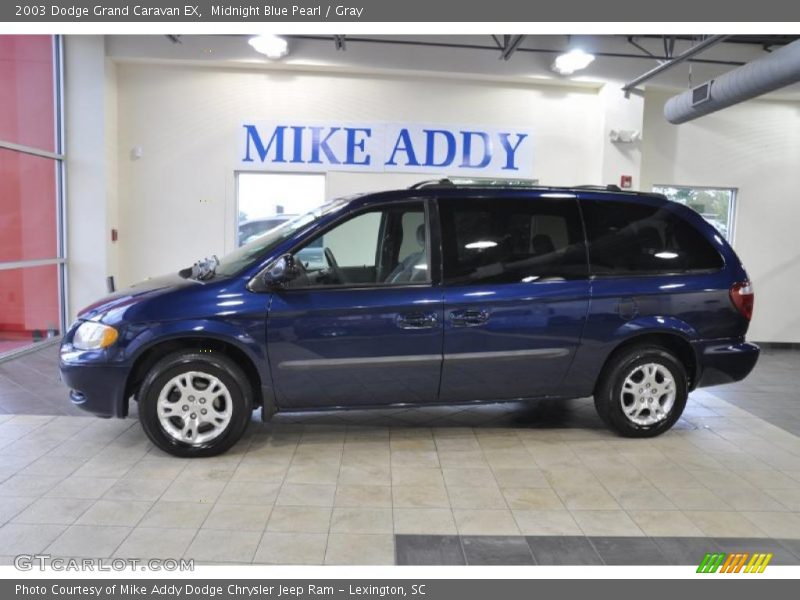 Midnight Blue Pearl / Gray 2003 Dodge Grand Caravan EX