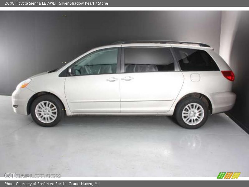 Silver Shadow Pearl / Stone 2008 Toyota Sienna LE AWD