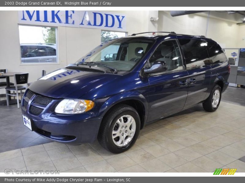 Midnight Blue Pearl / Gray 2003 Dodge Grand Caravan EX