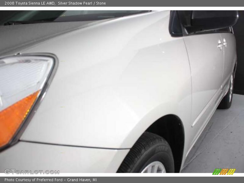 Silver Shadow Pearl / Stone 2008 Toyota Sienna LE AWD