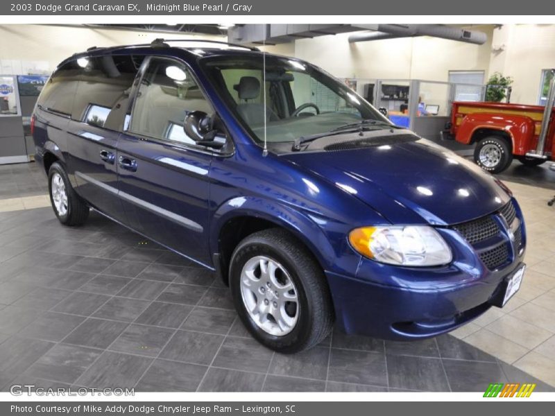 Midnight Blue Pearl / Gray 2003 Dodge Grand Caravan EX