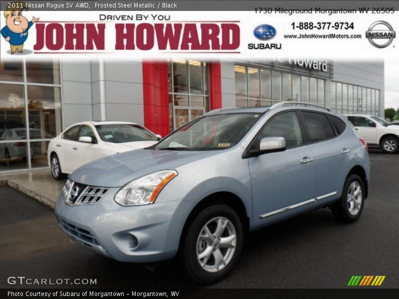 Frosted Steel Metallic / Black 2011 Nissan Rogue SV AWD