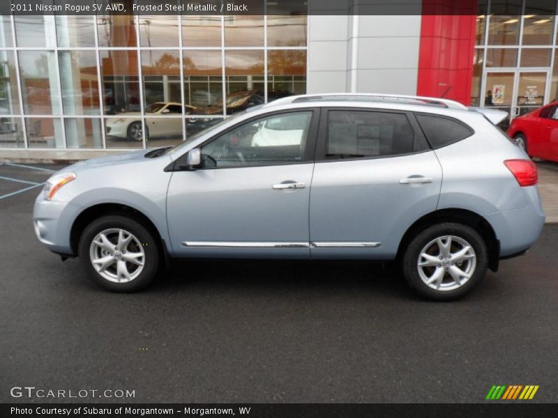 Frosted Steel Metallic / Black 2011 Nissan Rogue SV AWD