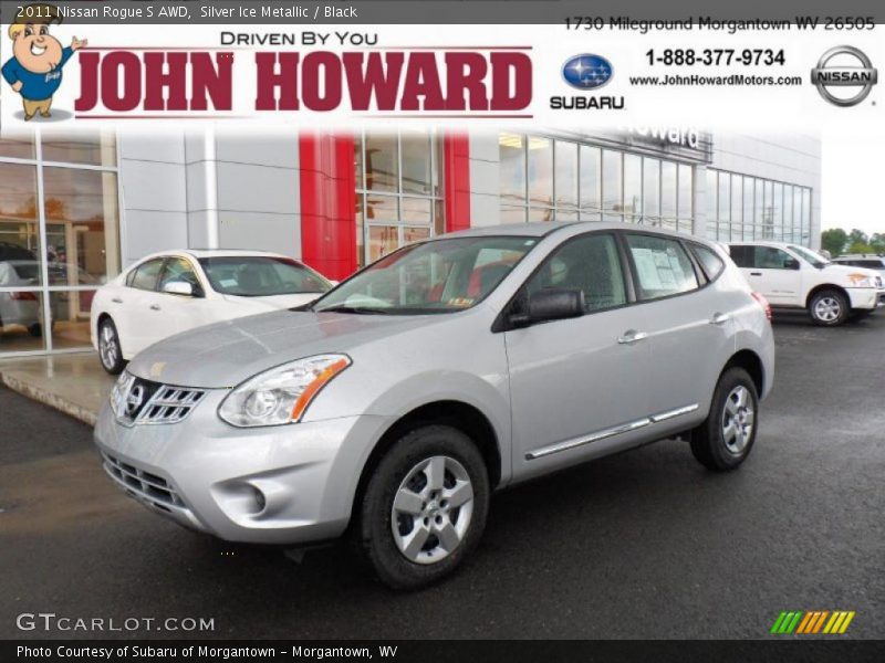 Silver Ice Metallic / Black 2011 Nissan Rogue S AWD