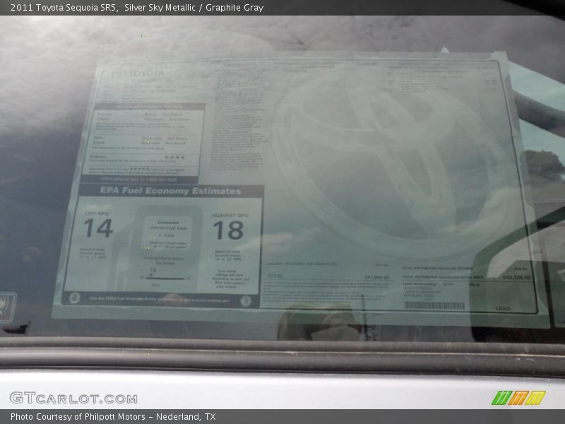 Silver Sky Metallic / Graphite Gray 2011 Toyota Sequoia SR5