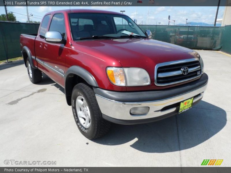 Sunfire Red Pearl / Gray 2001 Toyota Tundra SR5 TRD Extended Cab 4x4