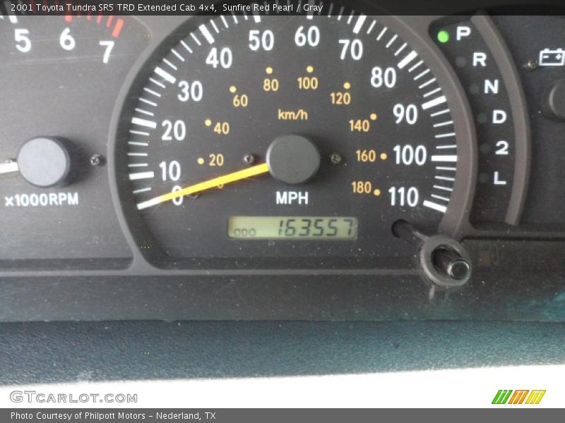 Sunfire Red Pearl / Gray 2001 Toyota Tundra SR5 TRD Extended Cab 4x4