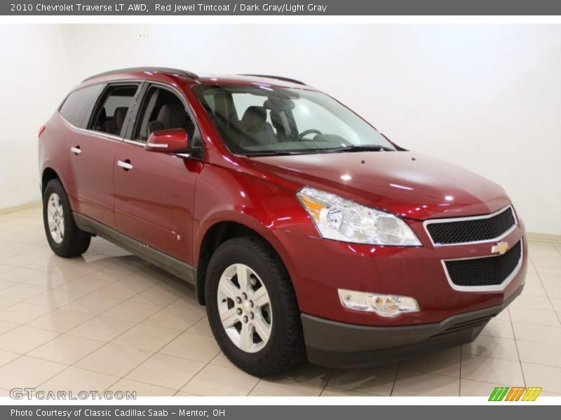 Red Jewel Tintcoat / Dark Gray/Light Gray 2010 Chevrolet Traverse LT AWD